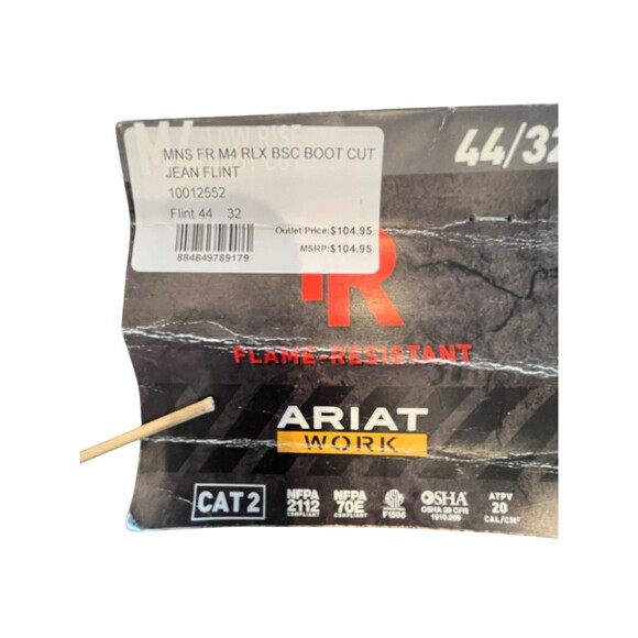 ARIAT M4 Jeans Flame Resistant NEW with Tags Mens Sz 44/32 Low Rise Boot Cut - Picture 12 of 14